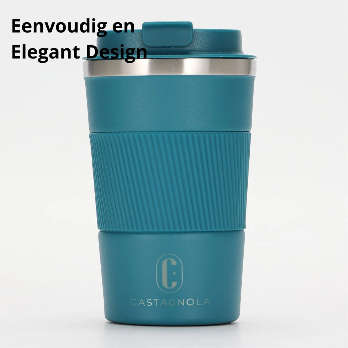 Castagnola Design RVS Koffiebeker To Go - Blauw - 380ml - Thermosbeker - Theebeker 2 Castagnola Design RVS Koffiebeker To Go - Blauw - 380ml - Thermosbeker - Theebeker - Afbeelding 2