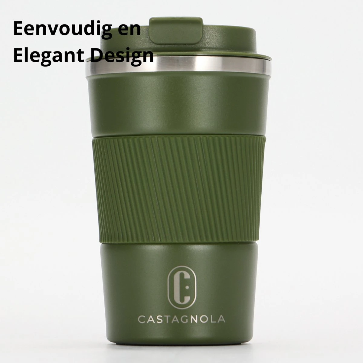 Castagnola Design RVS Koffiebeker To Go - Groen - 380ml - Thermosbeker - Theebeker 2 Castagnola Design RVS Koffiebeker To Go - Groen - 380ml - Thermosbeker - Theebeker - Afbeelding 2