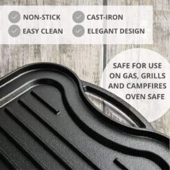 Nuovva Dubbelzijdig Gietijzeren Grillplaat - 50cm X 26cm -Babyproducten 1200x1200 80