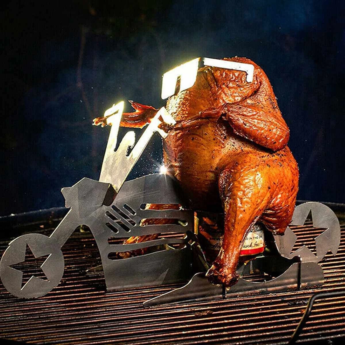 GrillX Beer Can Chicken Houder - Kiphouder Motorcycle - BBQ Accesoires - Bierkip - Barbeque Gereedschap - Chicken Sitter 3 GrillX Beer Can Chicken Houder - Kiphouder Motorcycle - BBQ Accesoires - Bierkip - Barbeque Gereedschap - Chicken Sitter - Afbeelding 3