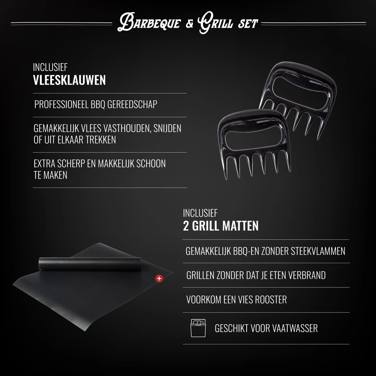 Mountain Jack® 40-Delige Luxe BBQ Grill Accessoires Set In Roestvrij Staal – Barbecue Gereedschap – Tangenset, Vlees Thermometer, Vleestang, Borstel, Spiezen, Vleesmes, Vleesvork 7 Mountain Jack® 40-Delige Luxe BBQ Grill Accessoires Set In Roestvrij Staal – Barbecue Gereedschap – Tangenset, Vlees Thermometer, Vleestang, Borstel, Spiezen, Vleesmes, Vleesvork - Afbeelding 7