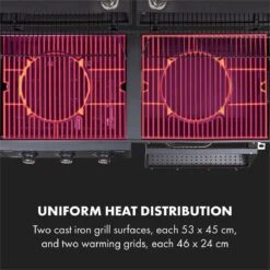 Klarstein Kingsville Double Barbecue - Houtskool- En Gasbarbecue - Smoker BBQ - Inclusief Deksels En Thermometer - Met 2 Roosters - Zwart 19 Klarstein Kingsville Double Barbecue - Houtskool- En Gasbarbecue - Smoker BBQ - Inclusief Deksels En Thermometer - Met 2 Roosters - Zwart -Babyproducten 1200x1200 927