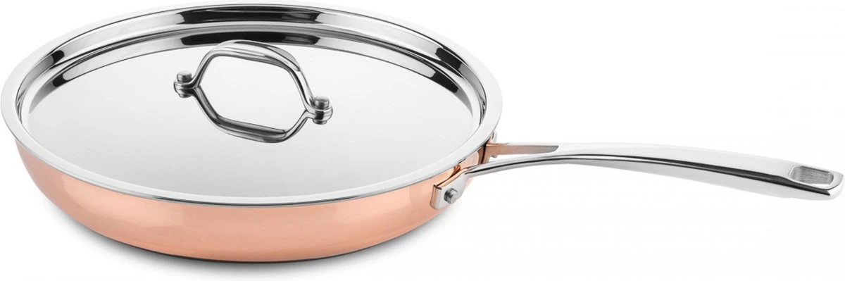 Koekenpan Ø26cm Met Deksel - Inductie - Koper - DUCQ 1 Koekenpan Ø26cm Met Deksel - Inductie - Koper - DUCQ