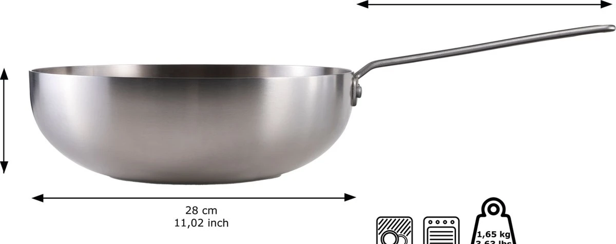 Skottsberg Wok Stainless Steel 28 Cm Roestvrijstaal 2 Skottsberg Wok Stainless Steel 28 Cm Roestvrijstaal - Afbeelding 2