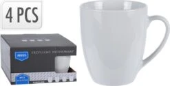 Excellent Houseware Set Van 4x Stuks Bekers/mokken Wit 380 Ml Van Porselein - Melkbekers -Babyproducten 1200x612 3