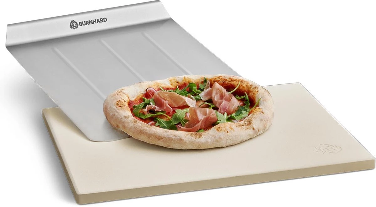 Burnhard Pizzasteen 38 X 30 X 1,5 Cm + Pizzaschep 13 Burnhard Pizzasteen 38 X 30 X 1,5 Cm + Pizzaschep - Afbeelding 13