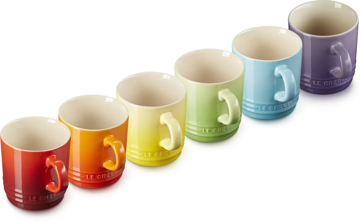 Le Creuset Set Van 6 Koffiebekers 200 Ml Regenboog Kleuren 4 Le Creuset Set Van 6 Koffiebekers 200 Ml Regenboog Kleuren - Afbeelding 4