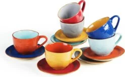 Vivi Oggi - Koffiekopjes Set Van 6 - Ø 9cm - Cappuccino - Kop En Schotel - 150 Ml - Italië -Babyproducten 1200x746 1
