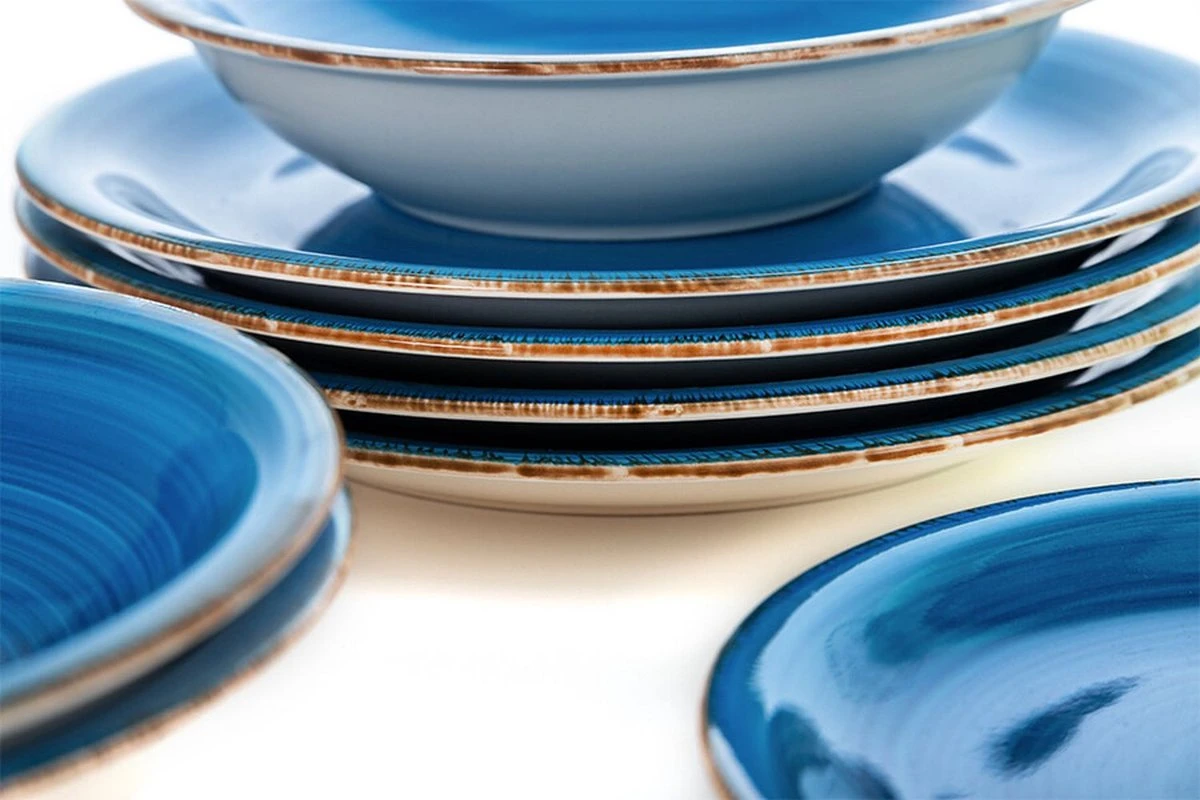 Quid | 18-delige Bordenset | Aardenwerk Bordenset | Vita Azul | Blauw 2 Quid | 18-delige Bordenset | Aardenwerk Bordenset | Vita Azul | Blauw - Afbeelding 2