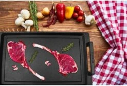 Eurolux Teppanyaki Plaat Met Grepen - 41 X 24 X 2.5 Cm - Zwart - Aluminium - Geschikt Voor Alle Warmtebronnen -Babyproducten 1200x815 2