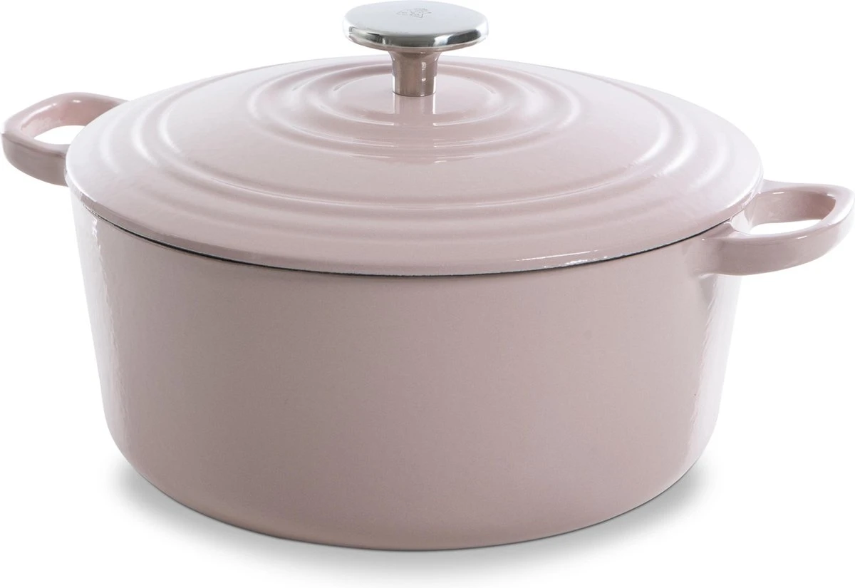 BK Bourgogne Braadpan Ø 24 Cm - Roze - Gietijzer - Inductie 1 BK Bourgogne Braadpan Ø 24 Cm - Roze - Gietijzer - Inductie