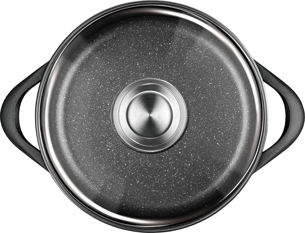 Smile 10-Delige Pannenset - Anti Aanbaklaag - Vaatwasser Bestendig - Zwart - MGK-17 3 Smile 10-Delige Pannenset - Anti Aanbaklaag - Vaatwasser Bestendig - Zwart - MGK-17 - Afbeelding 3