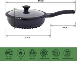 Wokpan - Multifunctionele 3 In 1 Pan Met Deksel + Wok + Hapjespan 28 Cm 5 Wokpan - Multifunctionele 3 In 1 Pan Met Deksel + Wok + Hapjespan 28 Cm -Babyproducten 1200x953