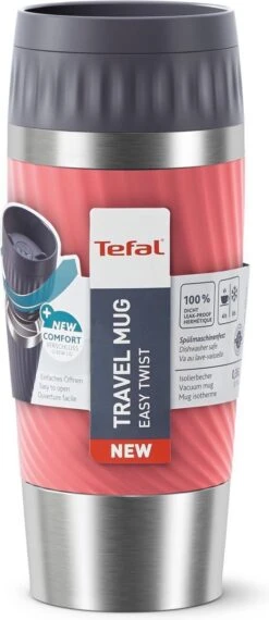 Tefal Travel Mug Easy Twist Thermobeker - Koraalrood - 0,36 Liter -Babyproducten 520x1200