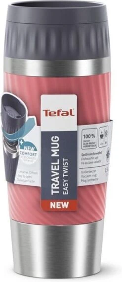 Tefal Travel Mug Easy Twist Thermobeker - Koraalrood - 0,36 Liter -Babyproducten 522x1200