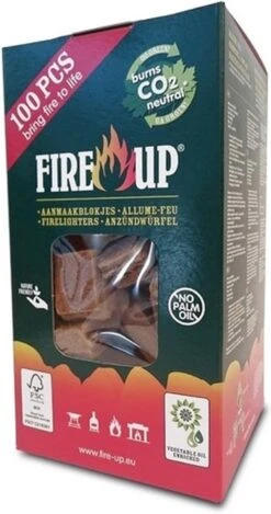 Aanmaakblokjes Bruin Doos 100 Stuks - BBQ/barbeque/vuurkorf/openhaard Mileuvriendelijk