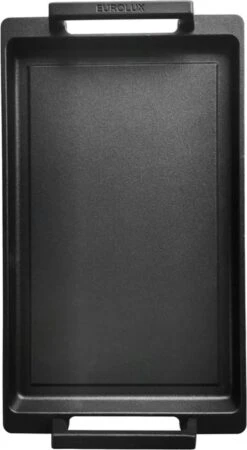 Eurolux Teppanyaki Plaat Met Grepen - 41 X 24 X 2.5 Cm - Zwart - Aluminium - Geschikt Voor Alle Warmtebronnen -Babyproducten 658x1200