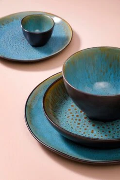 Palmer Serviesset Lotus Stoneware 6-persoons 24-delig Zwart Turquoise -Babyproducten 801x1200 6