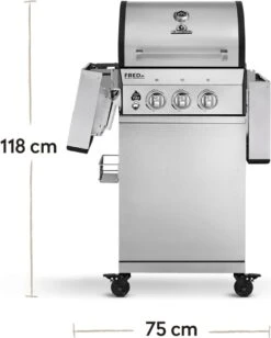 Burnhard Gas BBQ FRED JR. Deluxe - 2 Branders - Incl. Keramische Infraroodbrander & Afdekhoes - Deluxe -Babyproducten 961x1200 1
